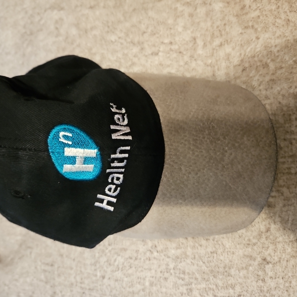 Health Net Baseball Cap. Black And Grey Unisex Hat. (A-43)